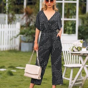 barboteuse sexy à col en v pour femmes