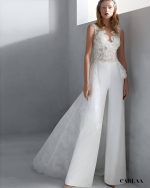 combi pantalon blanche mariage