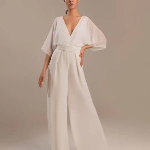 combi pantalon fluide mariage