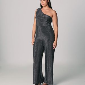 combinaison asymétrique pailletée noire