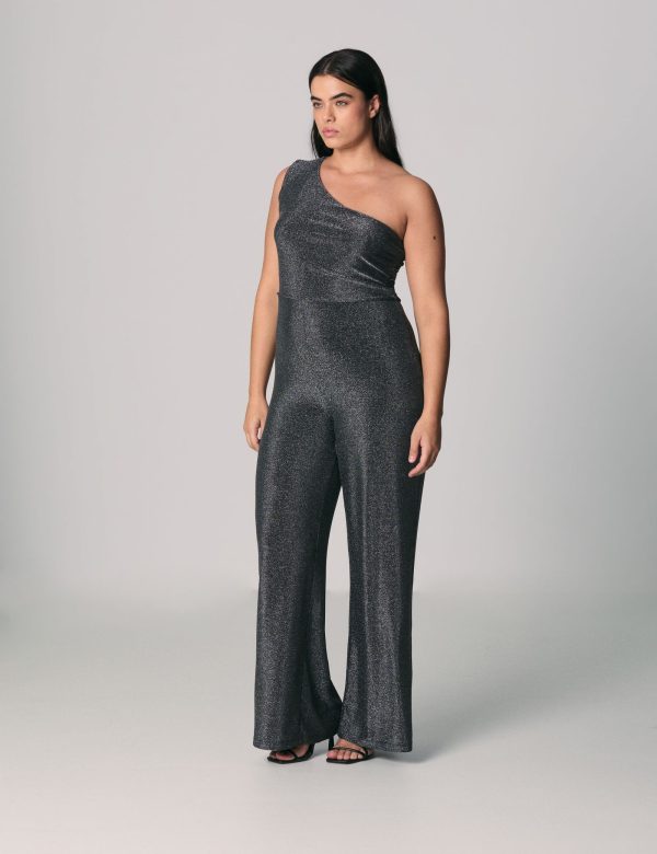 combinaison asymétrique pailletée noire