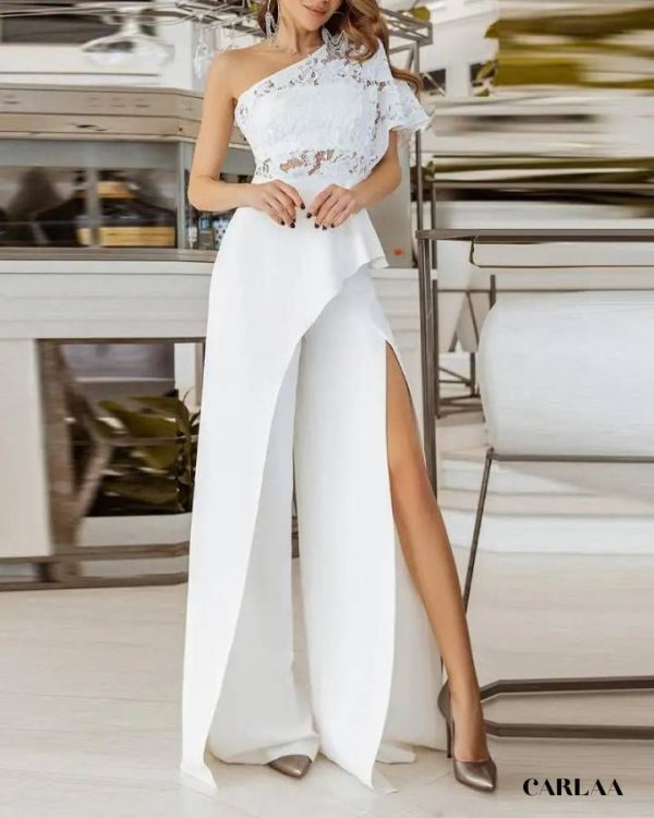 Combinaison blanche mariage dentelle