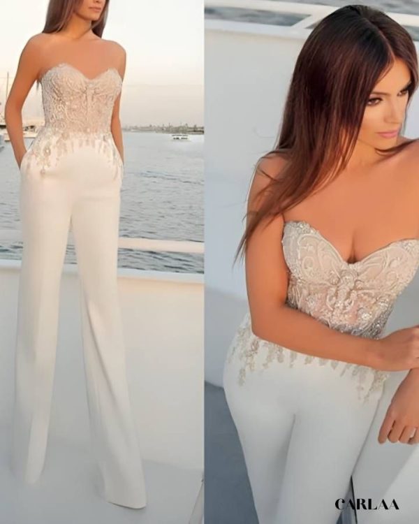 Combinaison bustier femme mariage