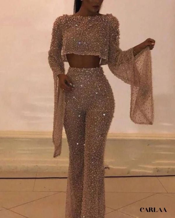 Combinaison élégante à paillettes