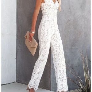 Combinaison femme chic blanche