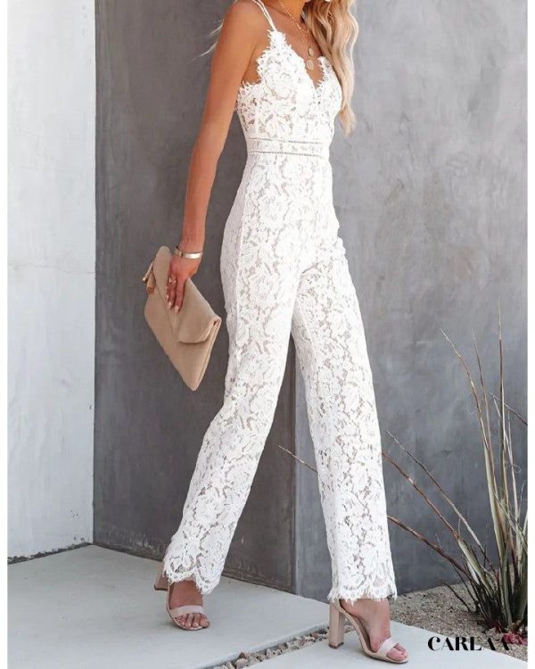 Combinaison femme chic blanche