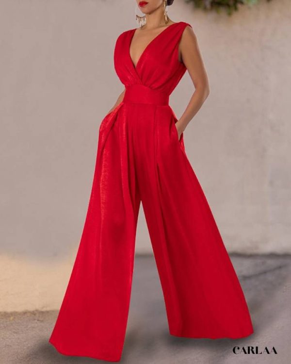 Combinaison femme rouge chic