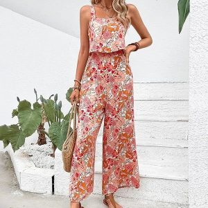 Combinaison Fleurie Fines Bretelles