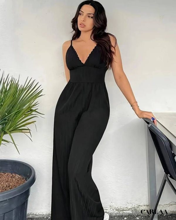 Combinaison fluide noire femme