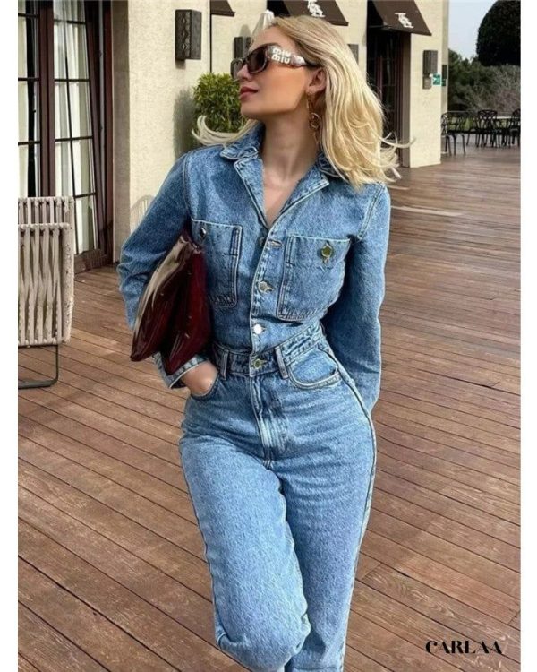 Combinaison Jean Femme Manches Longues