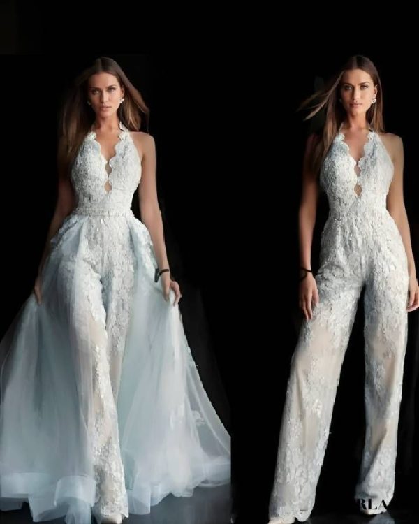 Combinaison mariée avec traîne