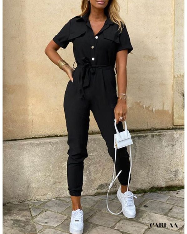 Combinaison Noir Manches Courtes