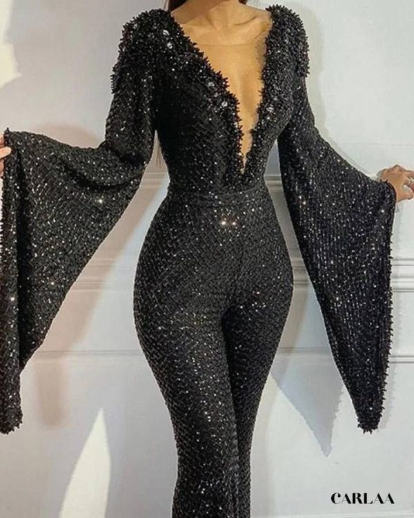 Combinaison noir paillette