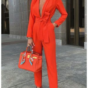 Combinaison orange à manches longues