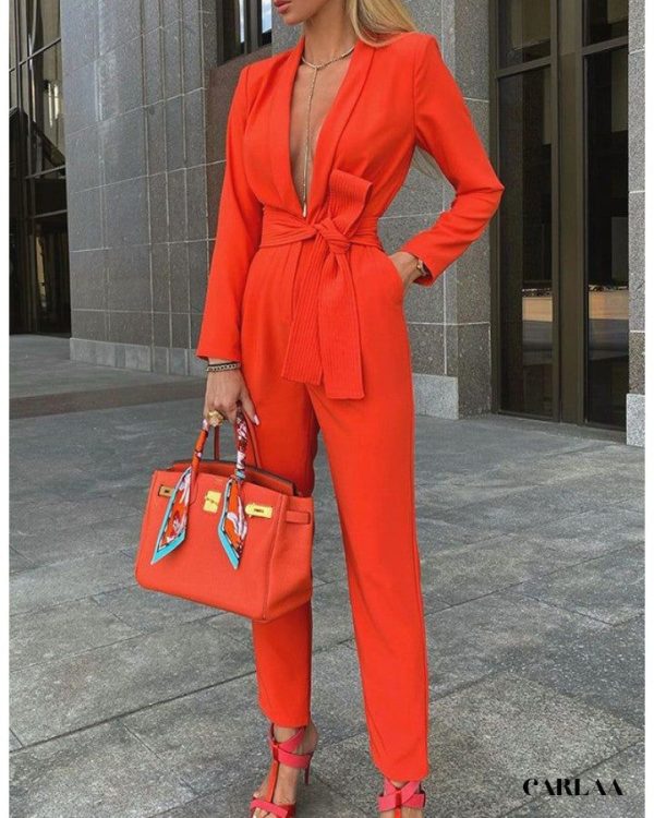 Combinaison orange à manches longues