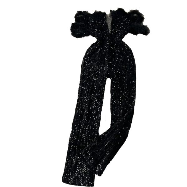 combinaison paillette noir femme
