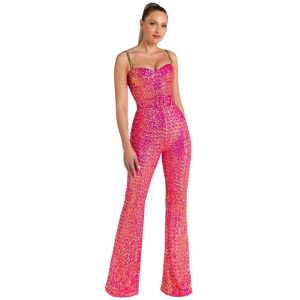 combinaison paillettes rose
