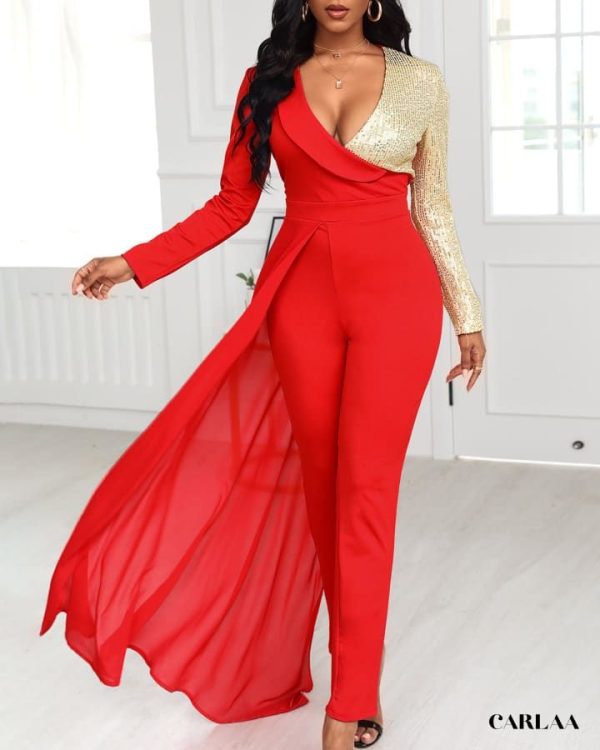 Combinaison Pantalon Femme Rouge