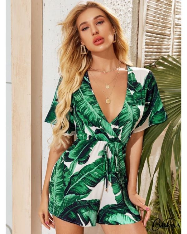 Combishort à Fleur Verte