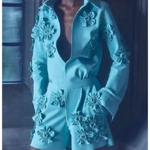 Combishort bleu clair