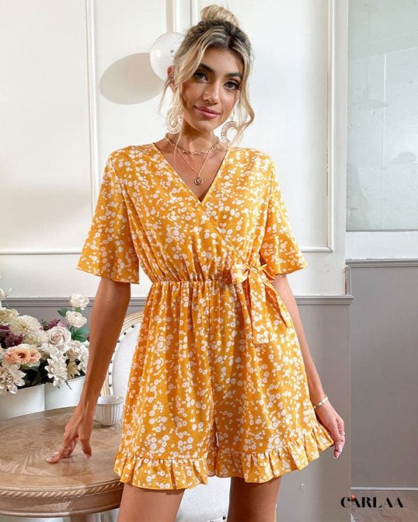 Combishort Femme Orange