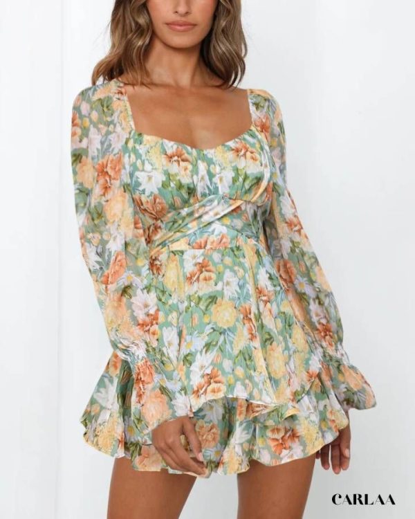 Combishort fleurie femme