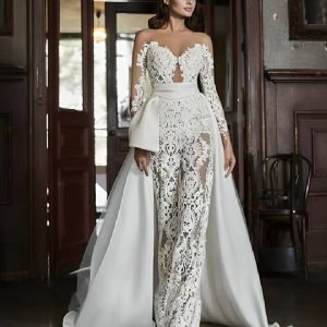 Tenue de mariage femme dentelle
