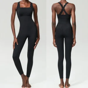 Combinaison sport femme sans manche noir